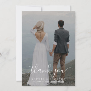 Modern Minimalist Full Photo Thank You Card