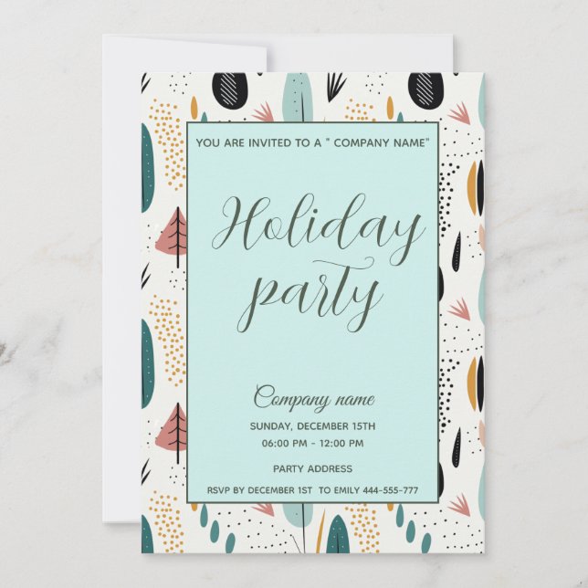 Modern minimalist fun company  party  invitation (Front)