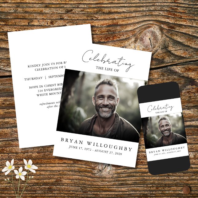 Modern Minimalist Funeral Memorial Invitation (Creator Uploaded)