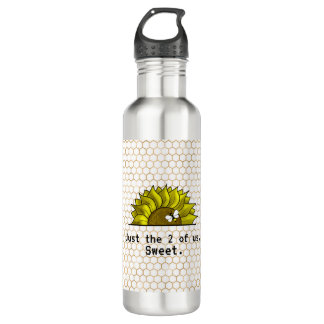 Modern Minimalist Funny Sunflower Bee Script  710 Ml Water Bottle