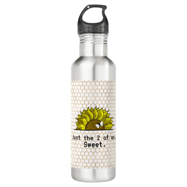 Modern Minimalist Funny Sunflower Bee Script  710 Ml Water Bottle (Front)