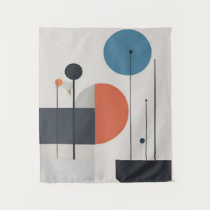 Modern Minimalist Geometric Abstract Art Tapestry