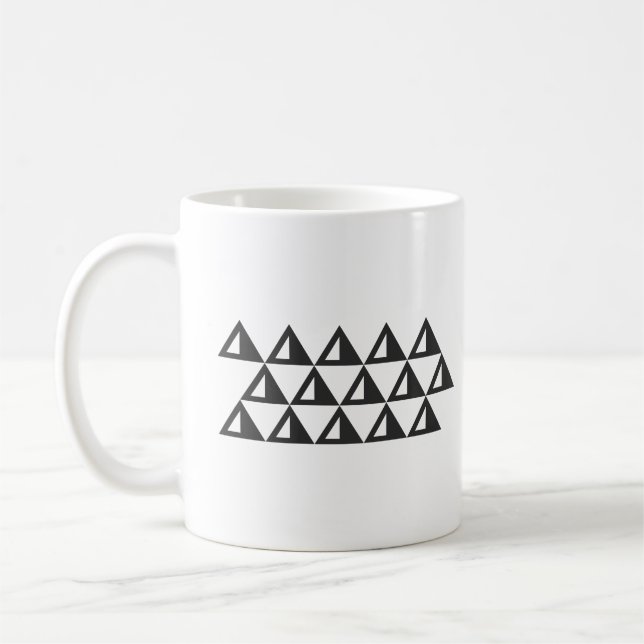 Modern Minimalist Geometric Art in Black and White Coffee Mug (Left)