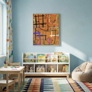 Modern minimalist geometric art shapes stretched canvas print