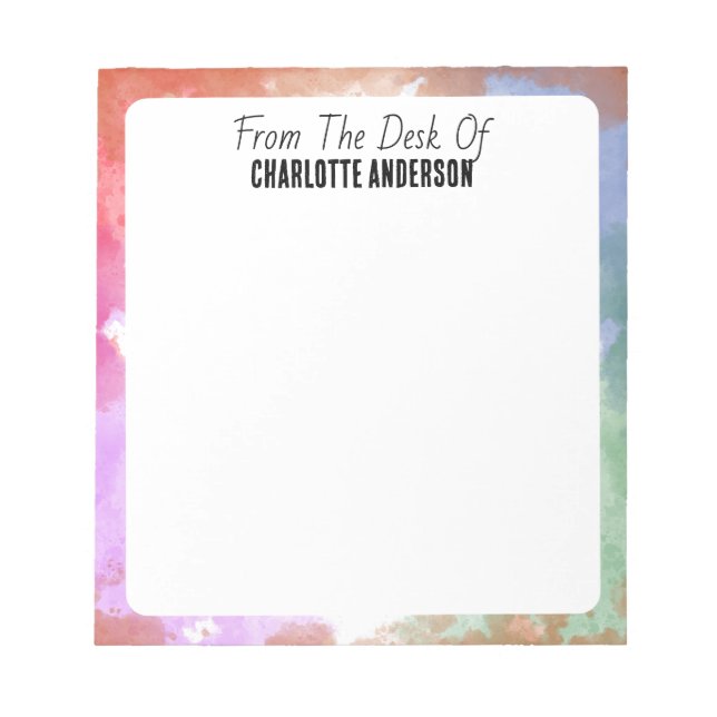 Modern Minimalist Geometric Border Personalized Notepad (Front)