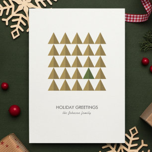 Modern Minimalist Geometric Christmas Tree Holiday Card