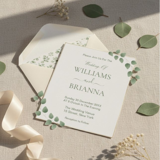 Modern Minimalist Geometric Gold Frame Wedding Invitation (Creator Uploaded)