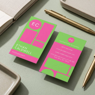 Modern Minimalist Geometric Monochrome Business Card