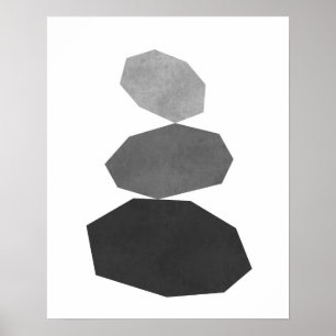 Modern minimalist geometric pebble art print
