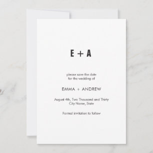Modern Minimalist Geometric Save The Date Invitation