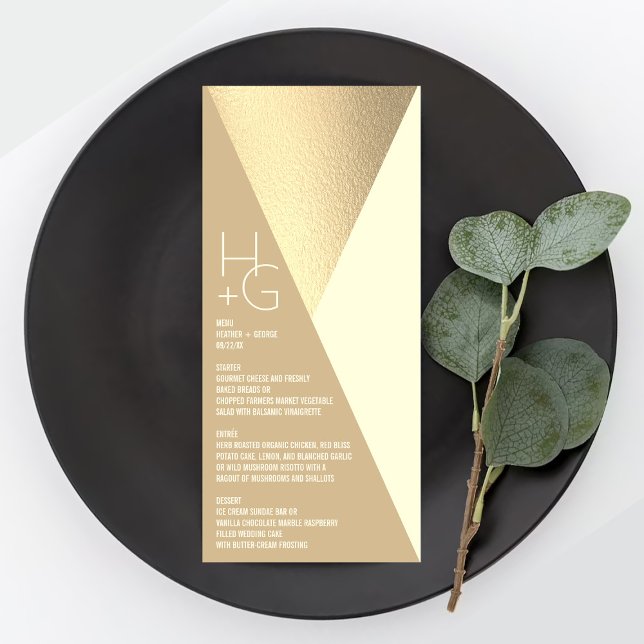 Modern Minimalist Geometric Wedding Menu (Creator Uploaded)