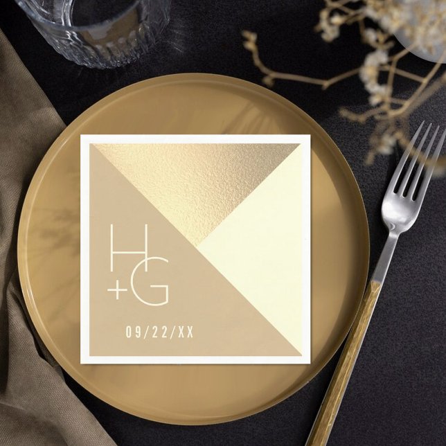 Modern Minimalist Geometric Wedding Napkin (Creator Uploaded)