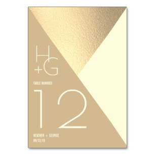 Modern Minimalist Geometric Wedding Table Number