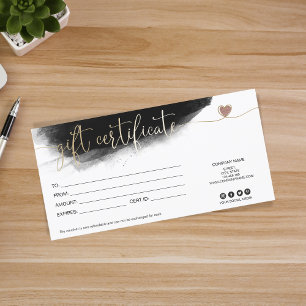 modern minimalist gift card certificate add logo