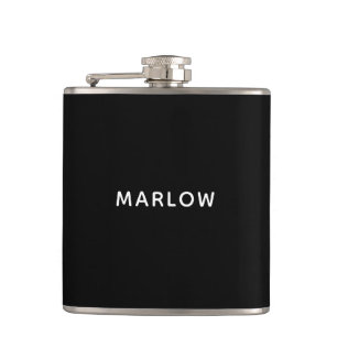 Modern Minimalist Gift for Men Personalized Flask