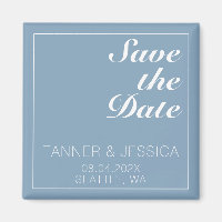 Modern Minimalist Glacier Blue & White Save Date
