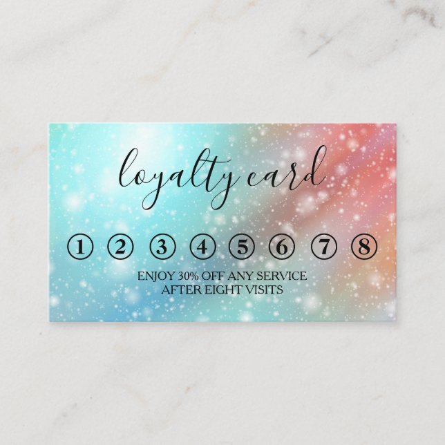Modern Minimalist Glitter Bokeh Loyalty Card (Front)