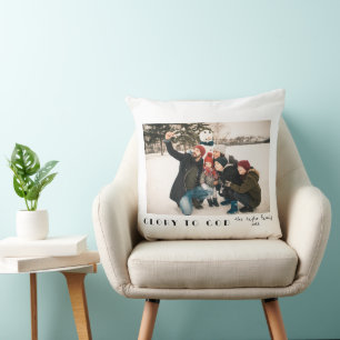 Modern Minimalist Glory to God Photo Throw Pillow