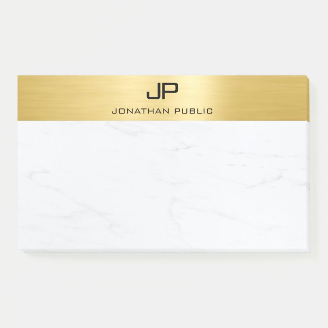 Modern Minimalist Gold And Marble Template Post-it Notes (Front)