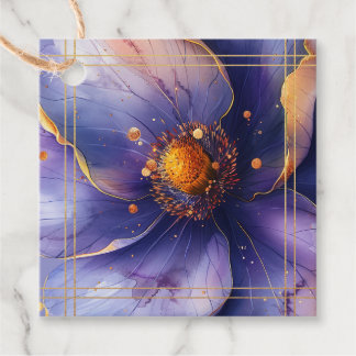 Modern Minimalist Gold and Purple Wedding  Favour Tags