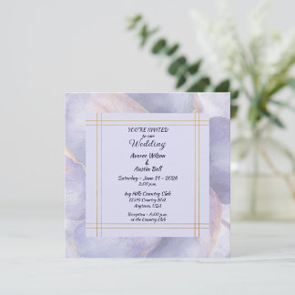 Modern Minimalist Gold and Purple Wedding  Guest Book