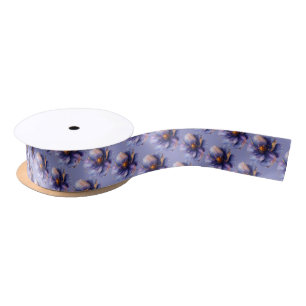 Modern Minimalist Gold and Purple Wedding  Satin Ribbon