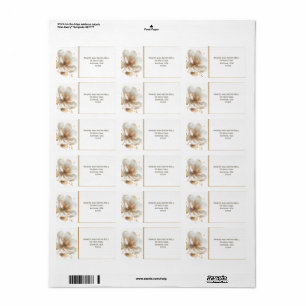 Modern Minimalist Gold and White Address Label
