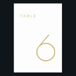 Modern Minimalist Gold and White Table Number<br><div class="desc">This Modern Minimalist Table Number is perfect for wedding table numbers or any table number party needs! Fully customizable! **PLEASE NOTE: To order,  simply adjust your table number and add each number to your cart separately. Then check out once you are finished.</div>