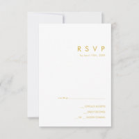 Modern Minimalist Gold Font RSVP Card