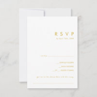 Modern Minimalist Gold Font Song Request RSVP Card