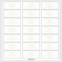 Modern Minimalist Gold Font Wedding Guest Address
