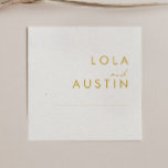 Modern Minimalist Gold Font Wedding Napkins<br><div class="desc">These Modern Minimalist Gold Font wedding napkins are perfect for your classy boho wedding. Its simple, unique abstract design accompanied by a contemporary minimal script and gold colour palette gives this product a feel of elegant formal luxury while staying simplistic, chic bohemian. Keep it as is, or choose to personalize...</div>