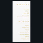 Modern Minimalist Gold Font Wedding Program<br><div class="desc">This Modern Minimalist gold font wedding program is perfect for your classy boho wedding. Its simple, unique abstract design accompanied by a contemporary minimal script and gold colour palette gives this product a feel of elegant formal luxury while staying simplistic, chic bohemian. Keep it as is, or choose to personalize...</div>