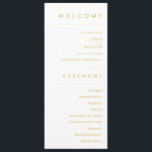 Modern Minimalist Gold Font Wedding Program<br><div class="desc">This Modern Minimalist gold font wedding program is perfect for your classy boho wedding. Its simple, unique abstract design accompanied by a contemporary minimal script and gold colour palette gives this product a feel of elegant formal luxury while staying simplistic, chic bohemian. Keep it as is, or choose to personalize...</div>