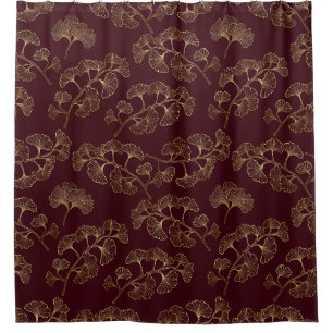 Modern Minimalist Gold Leaf Maroon