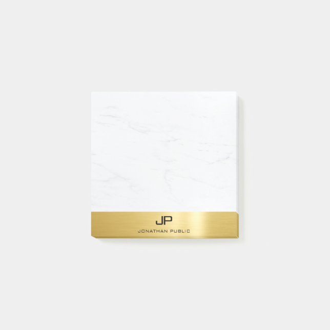 Modern Minimalist Gold Marble Elegant Template Post-it Notes (Front)
