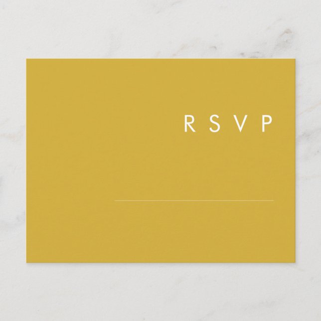 Modern Minimalist Gold Menu Choice RSVP Card (Front)