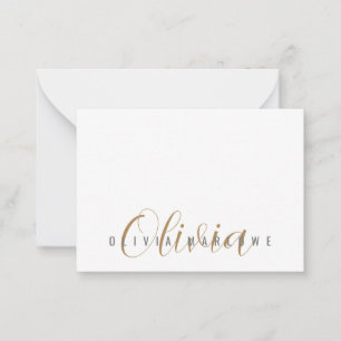 Modern Minimalist Gold Monogram Card