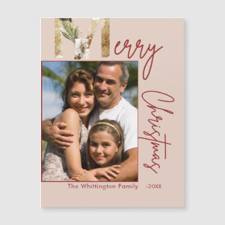 Modern Minimalist Gold Photo Christmas Card