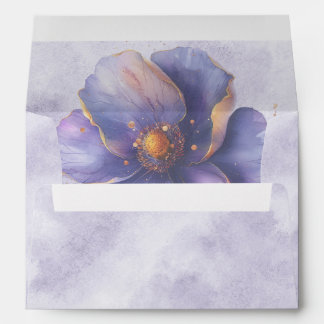 Modern Minimalist Gold Purple Envelope