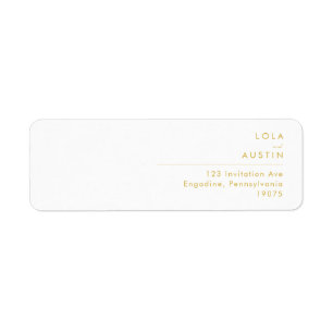 Modern Minimalist Gold Return Address Label
