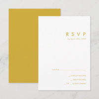 Modern Minimalist Gold RSVP Card
