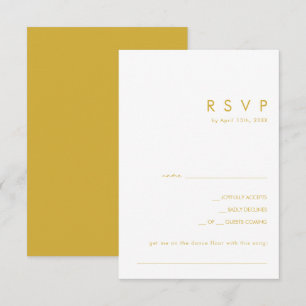 Modern Minimalist Gold Song Request RSVP Card