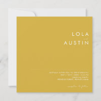 Modern Minimalist Gold Square Wedding