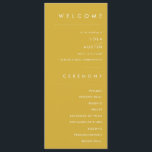 Modern Minimalist Gold Wedding Program<br><div class="desc">This Modern Minimalist gold wedding program is perfect for your classy boho wedding. Its simple, unique abstract design accompanied by a contemporary minimal script and gold colour palette gives this product a feel of elegant formal luxury while staying simplistic, chic bohemian. Keep it as is, or choose to personalize it...</div>