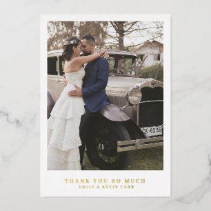 Modern Minimalist Gold Wedding Thank You Card