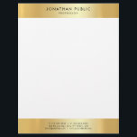 Modern Minimalist Gold White Elegant Template Letterhead<br><div class="desc">Modern Minimalist Gold White Elegant Template Letterhead.</div>