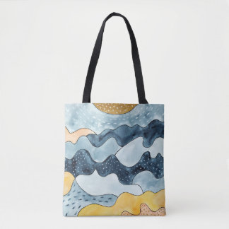 Modern Minimalist Golden Sun Illustration Tote Bag