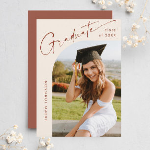 Modern Minimalist Grad PHOTO Graduation Party Invitation
