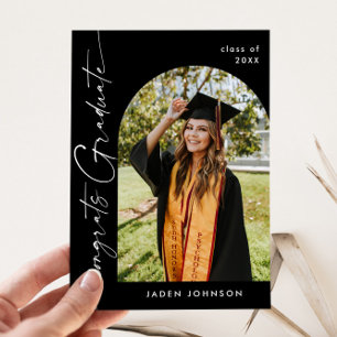 Modern Minimalist Grad PHOTO Graduation Party Invitation